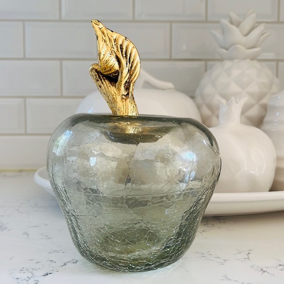 Other - Medium Clear Glass Apple Figurine
